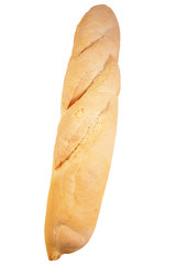 long loaf isolated on white .