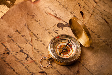 Old compass and message