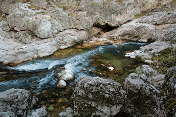 Waterfall with stones