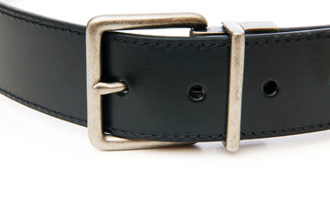 Leather belt isolated on the white background