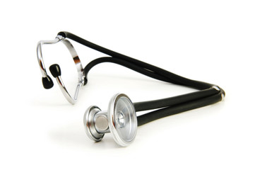 Medical stethoscope isolated on the white background