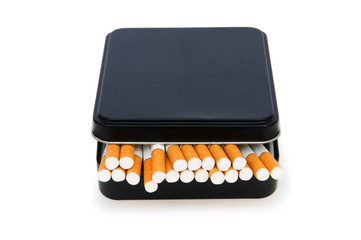Smoking cigarettes isolated on the white background