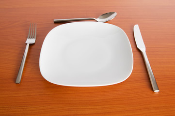 Set of utensils arranged on the table
