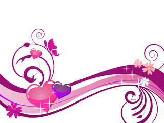 Florales Design mit Herzen