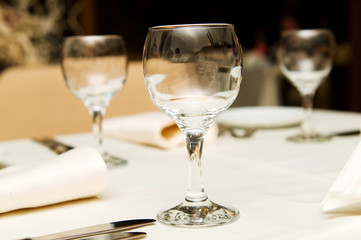 Wine glasses on the table - shallow depth of field