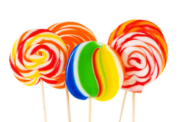 Colourful lollipop isolated on the white background