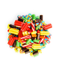 Colourful sweets isolated on the white background