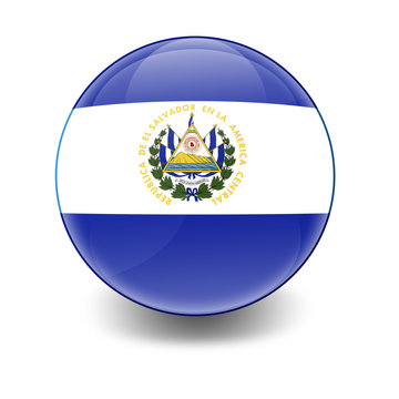 Esfera brillante con bandera El Salvador
