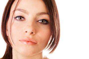 Closeup portrait of a lovely young woman