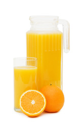 Orange juice in a decanter isolated