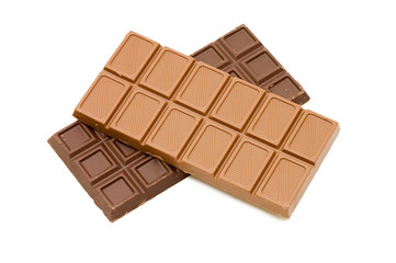 dark chocolate block isolated over white