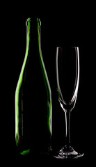 bottle of wine and wineglass