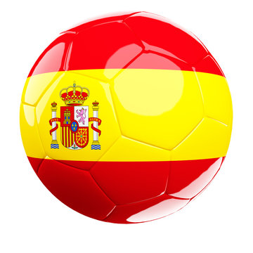 Spain Soccer Ball On White