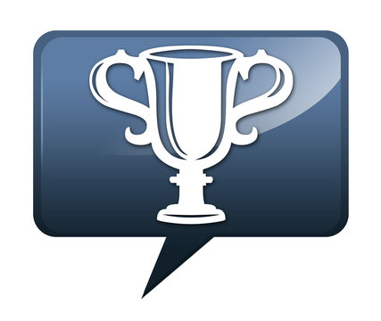 Speech bubble shaped icon "Award Cup"