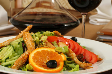close up salad