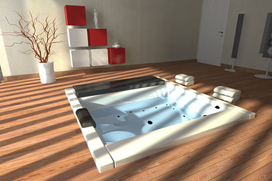 Vasca da bagno a pavimento