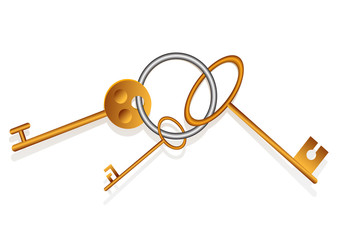 metal keys on ring