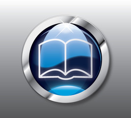 Blue book button vector
