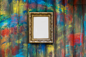 Frame on the painted wall