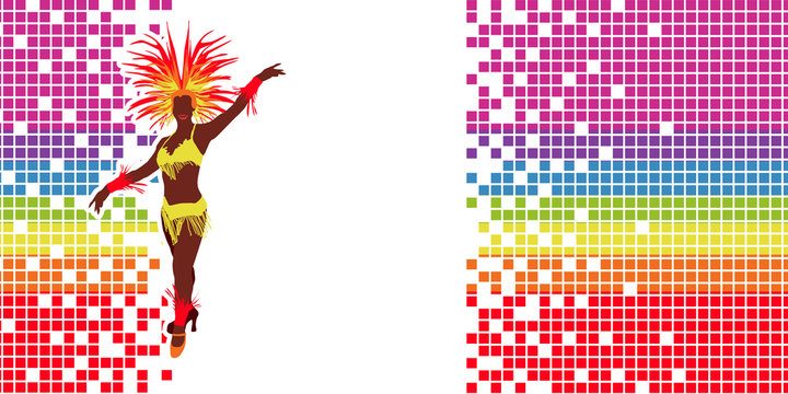 Danseuse de samba -arc-en-ciel