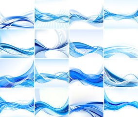Set of abstract blue  backgrounds vector