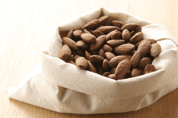 Almonds in bag