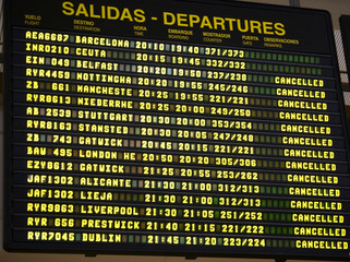 Panel Informativo Vuelos cancelados