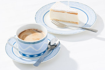 fresh coffee and cream gateau