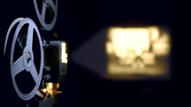 old projector showing film