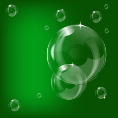 A green transparent bubbles illustration