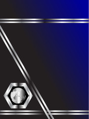 A blue and silver business card template
