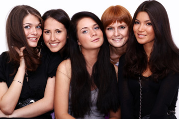 Obraz premium five close-up portrait beautiful women