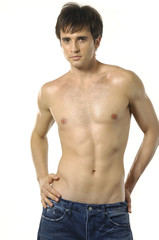 young man on a white background