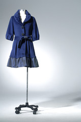 Close up winter coat on display