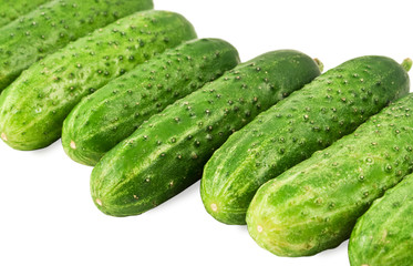 cucumbers isolated on white background