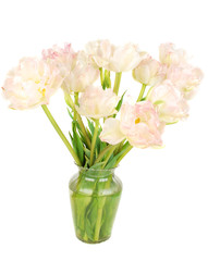 Beautiful pink piny tulips  in vase