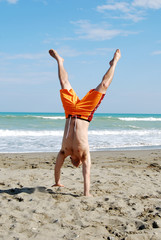 Verticale sulla spiaggia