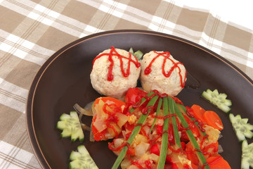 meatballs served with garnish