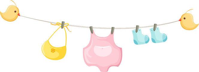 baby clothes on a clothesline