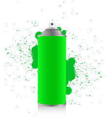 Fototapeta premium Green spray tin