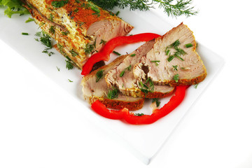tuna chunk served on white