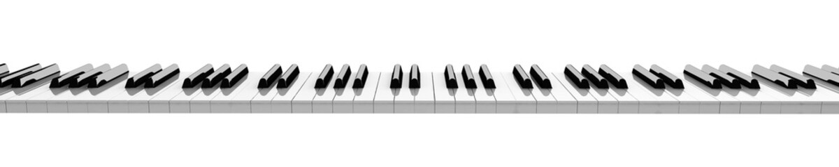 horizontal piano keyboard isolated on white background