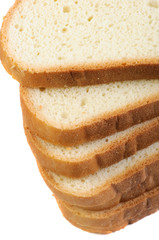 Sliced white bread .