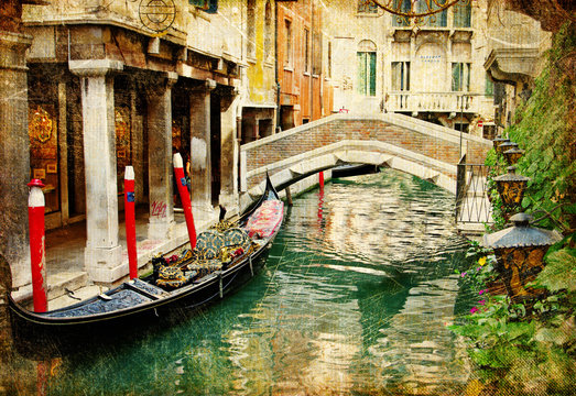Fototapeta amazing Venice - vintage cards series