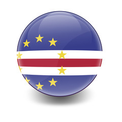 Fototapeta premium Esfera brillante con bandera Cabo Verde