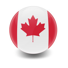 Esfera brillante con bandera Canada
