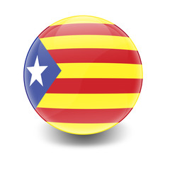 Fototapeta na wymiar Esfera brillante con bandera Cataluña independiente