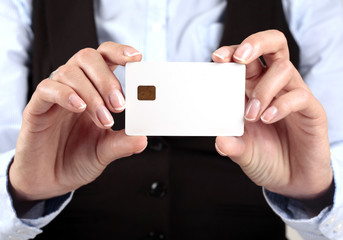 Blank Credit Card in Hand