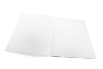 white brochure open