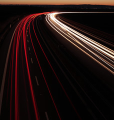 Night highway (Cars in a rush moving fast on a highway  (speedwa
